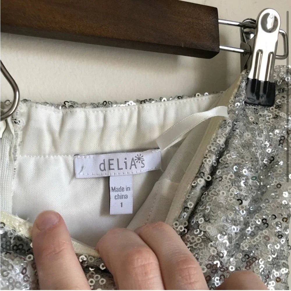 Delia’s Glitter Sparkle Teal Strapless Dress - Picture 2 of 4